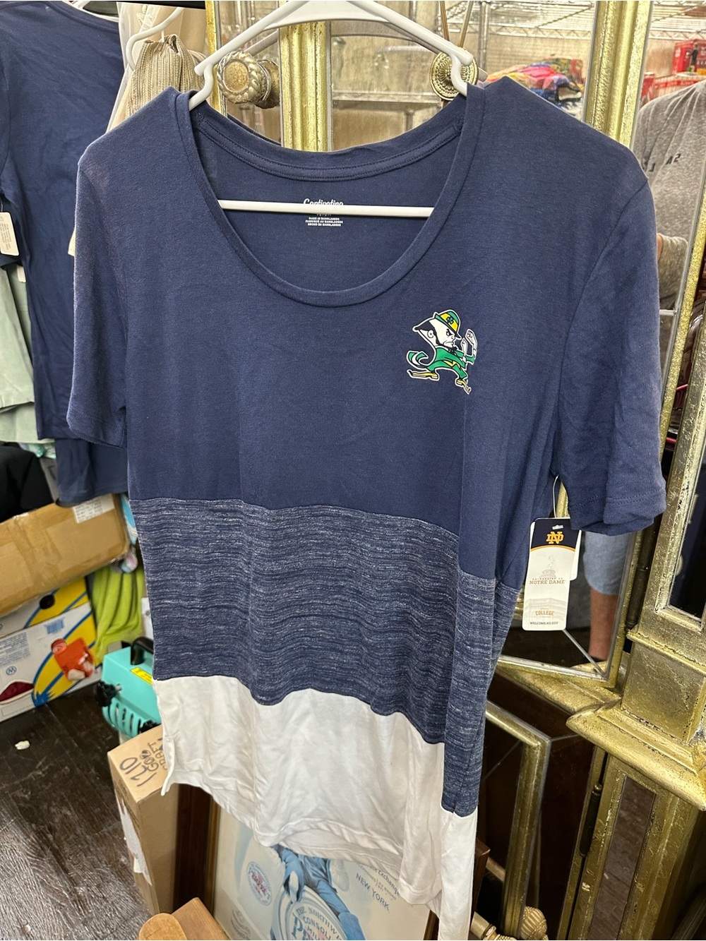 Girls' Navy & White Short Sleeve Colorblock Tee NWT